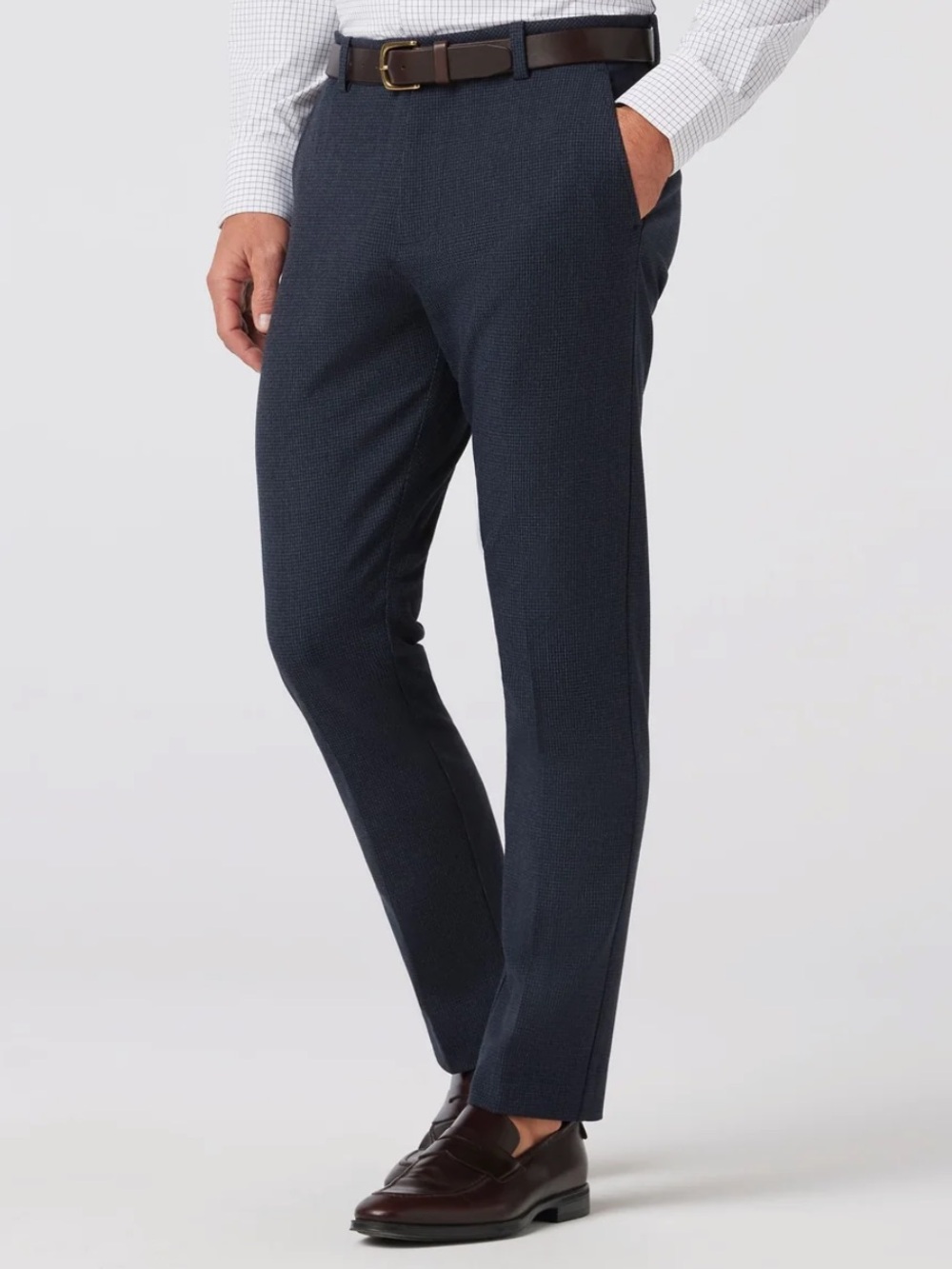 Navy Gun Check Watson Suit Pants